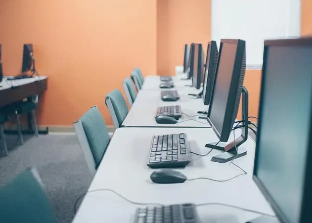 Community digital hub with computers for connectivity access